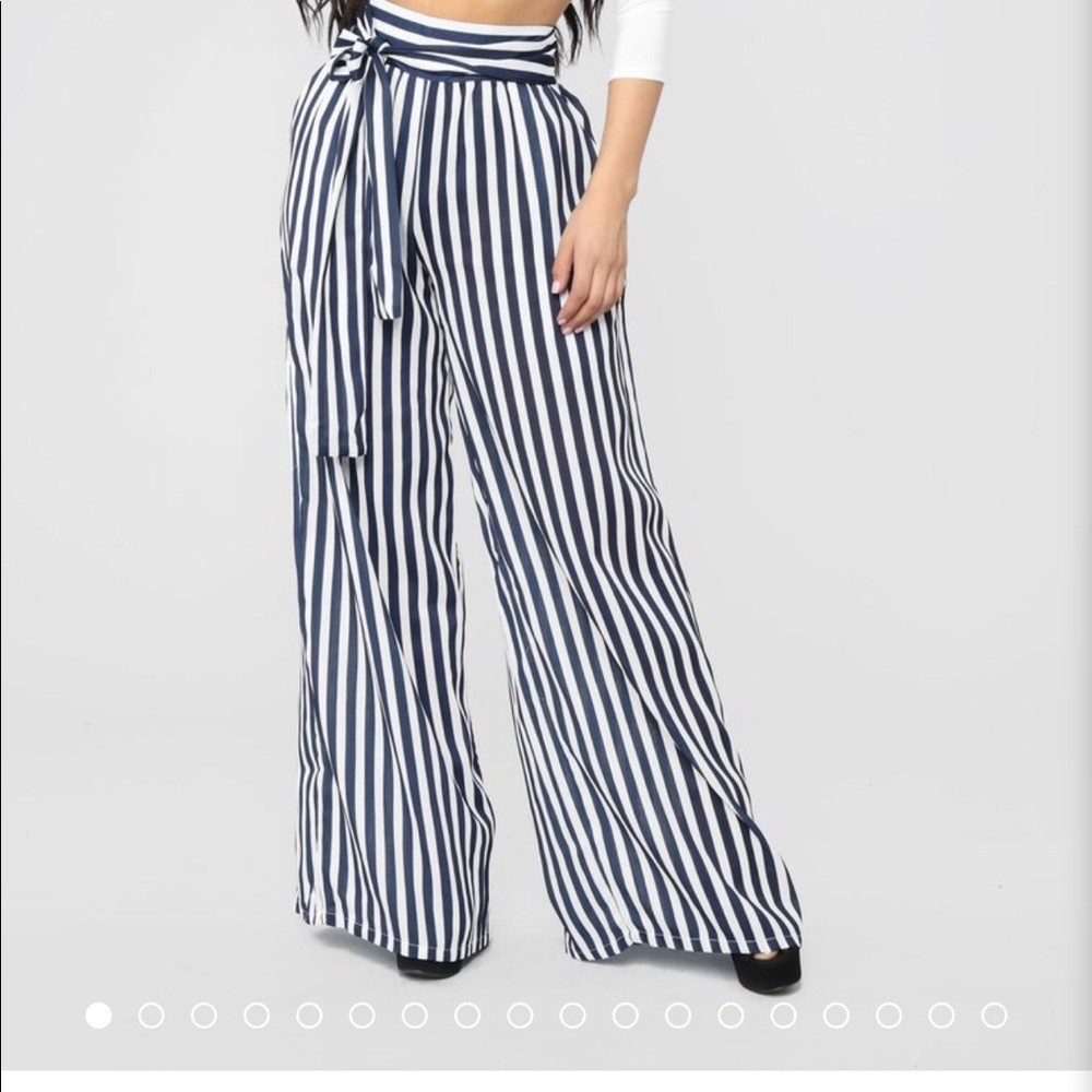 Blue Striped Pants